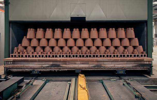 130 m long furnace that reintroduces the heat generated into the production chain